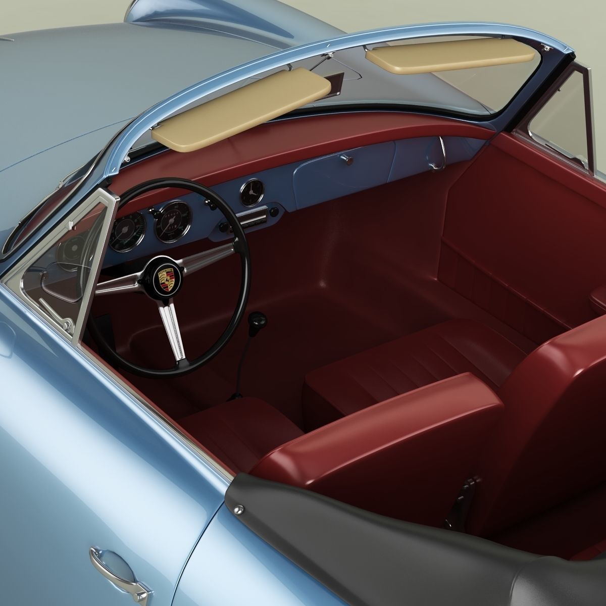 Porsche 356B T5 Cabrio 3D model_8