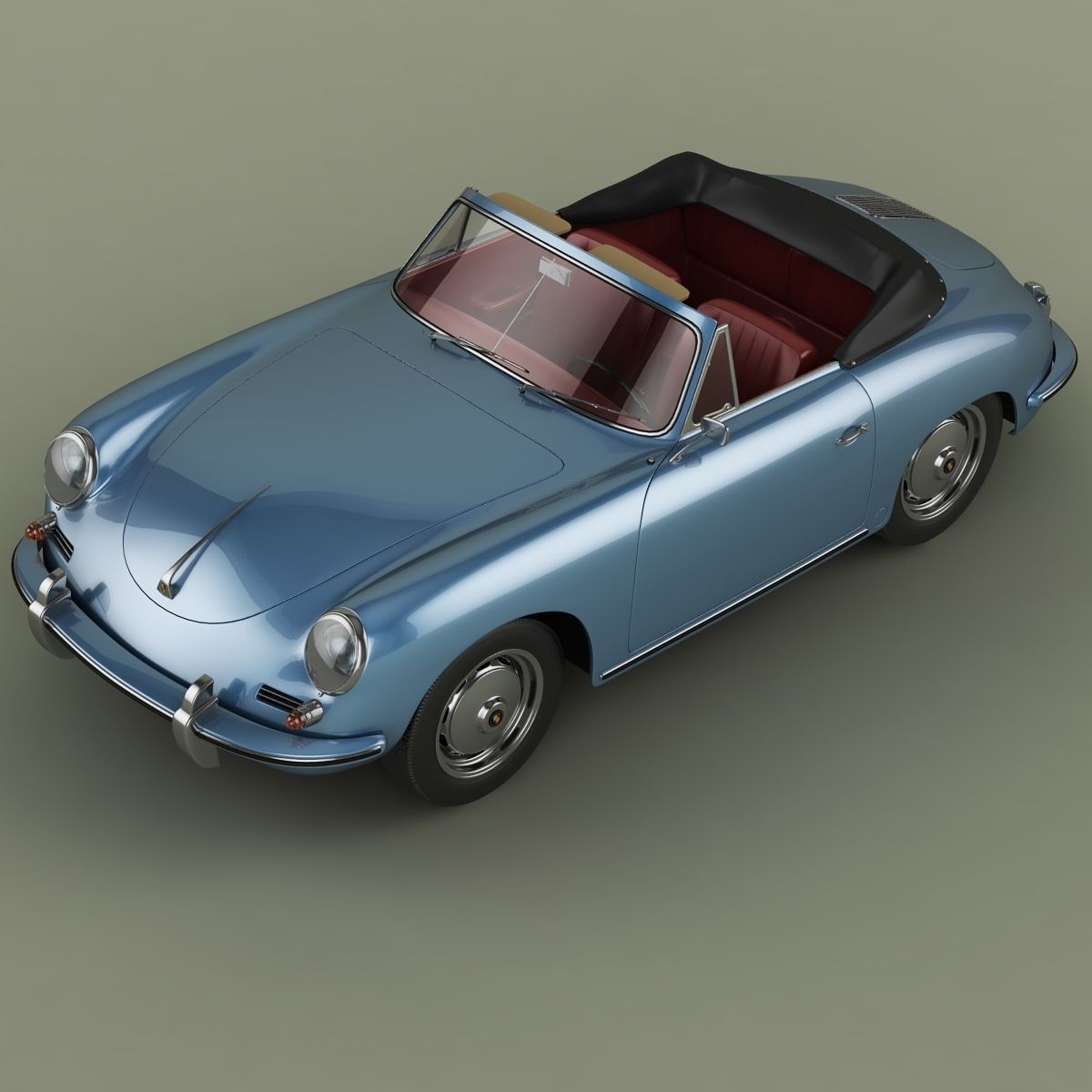 Porsche 356B T5 Cabrio 3D model_5