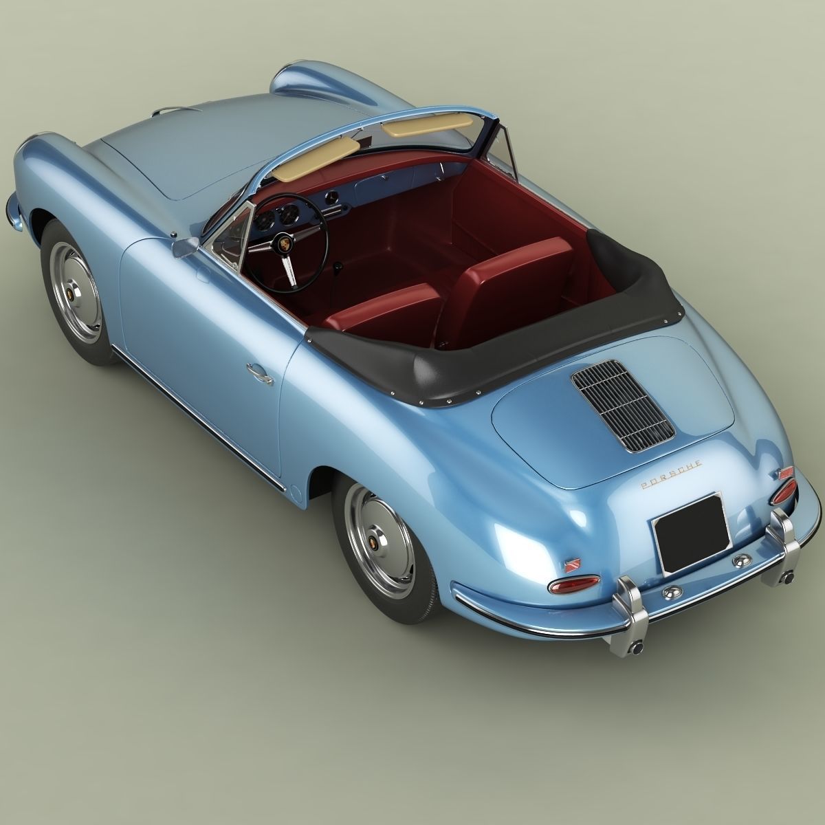Porsche 356B T5 Cabrio 3D model_7