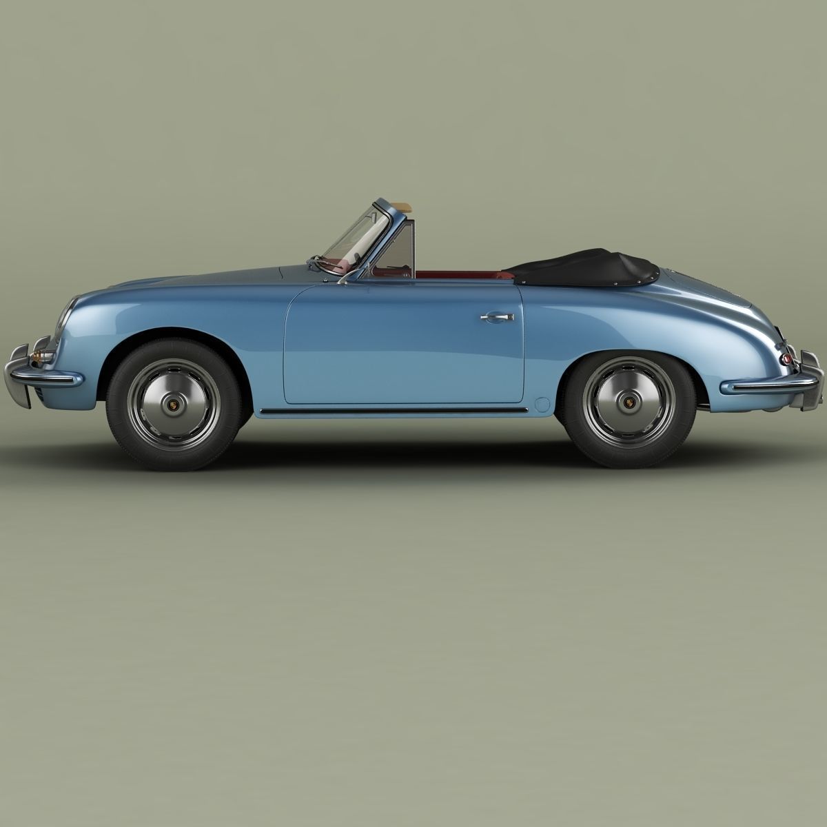 Porsche 356B T5 Cabrio 3D model_1