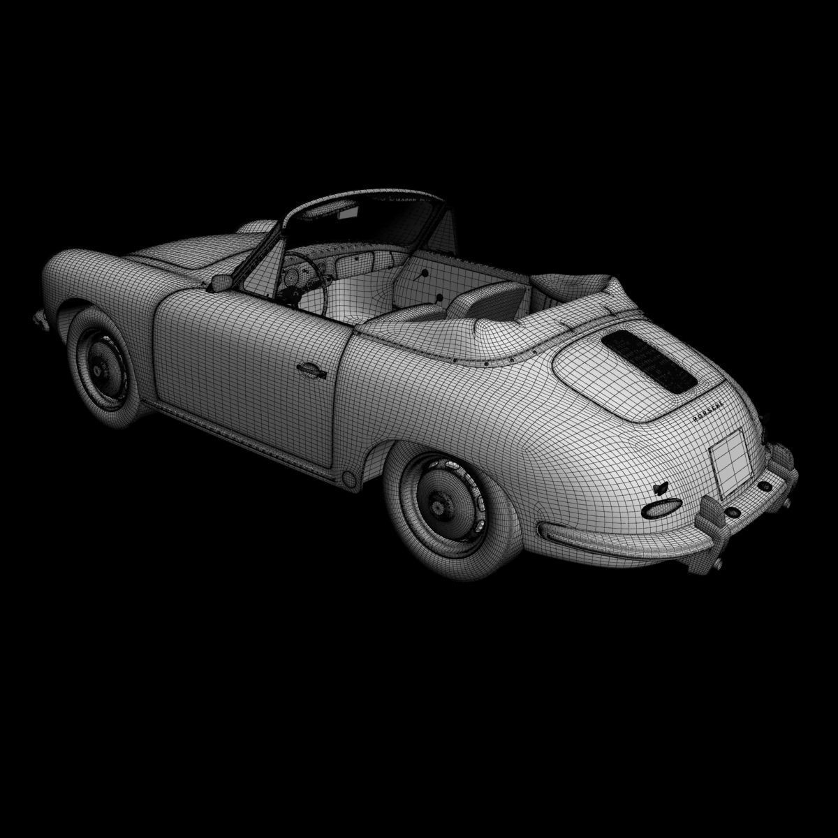 Porsche 356B T5 Cabrio 3D model_16