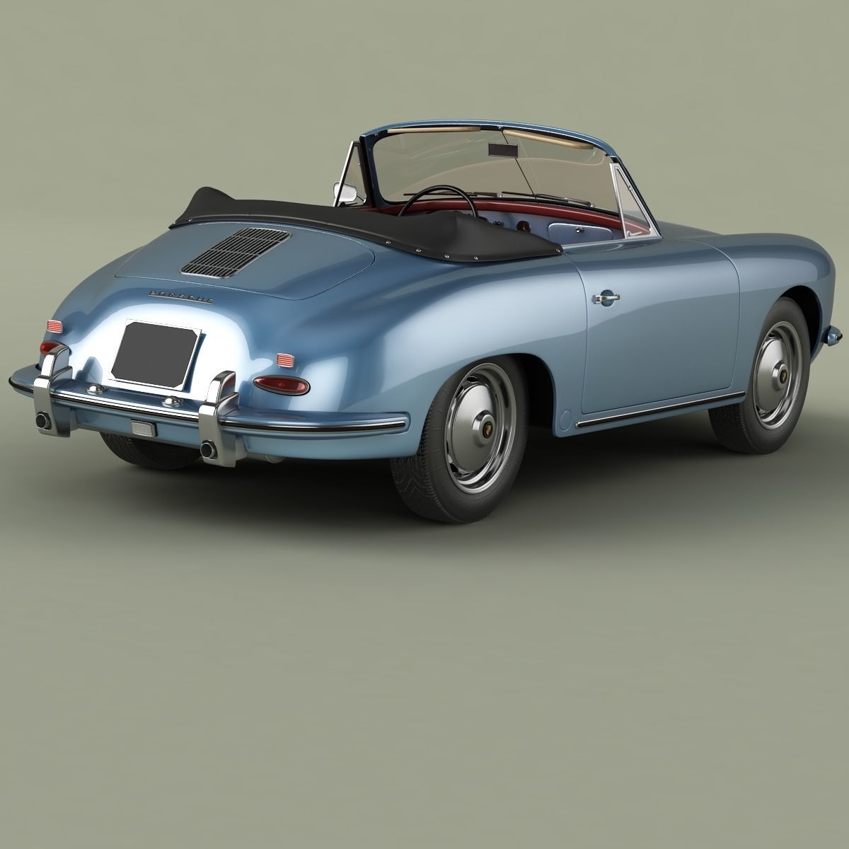 Porsche 356B T5 Cabrio 3D model_2