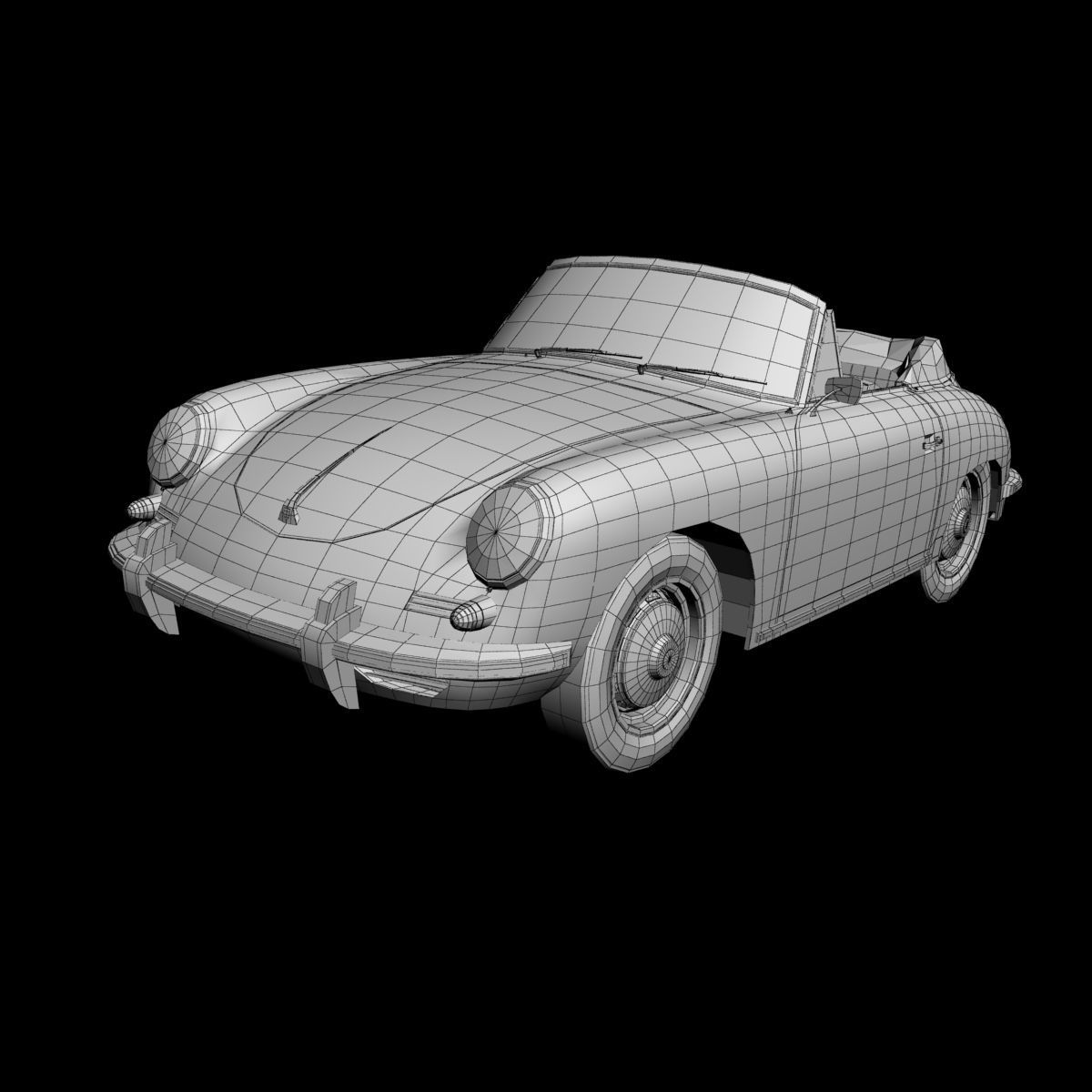 Porsche 356B T5 Cabrio 3D model_13
