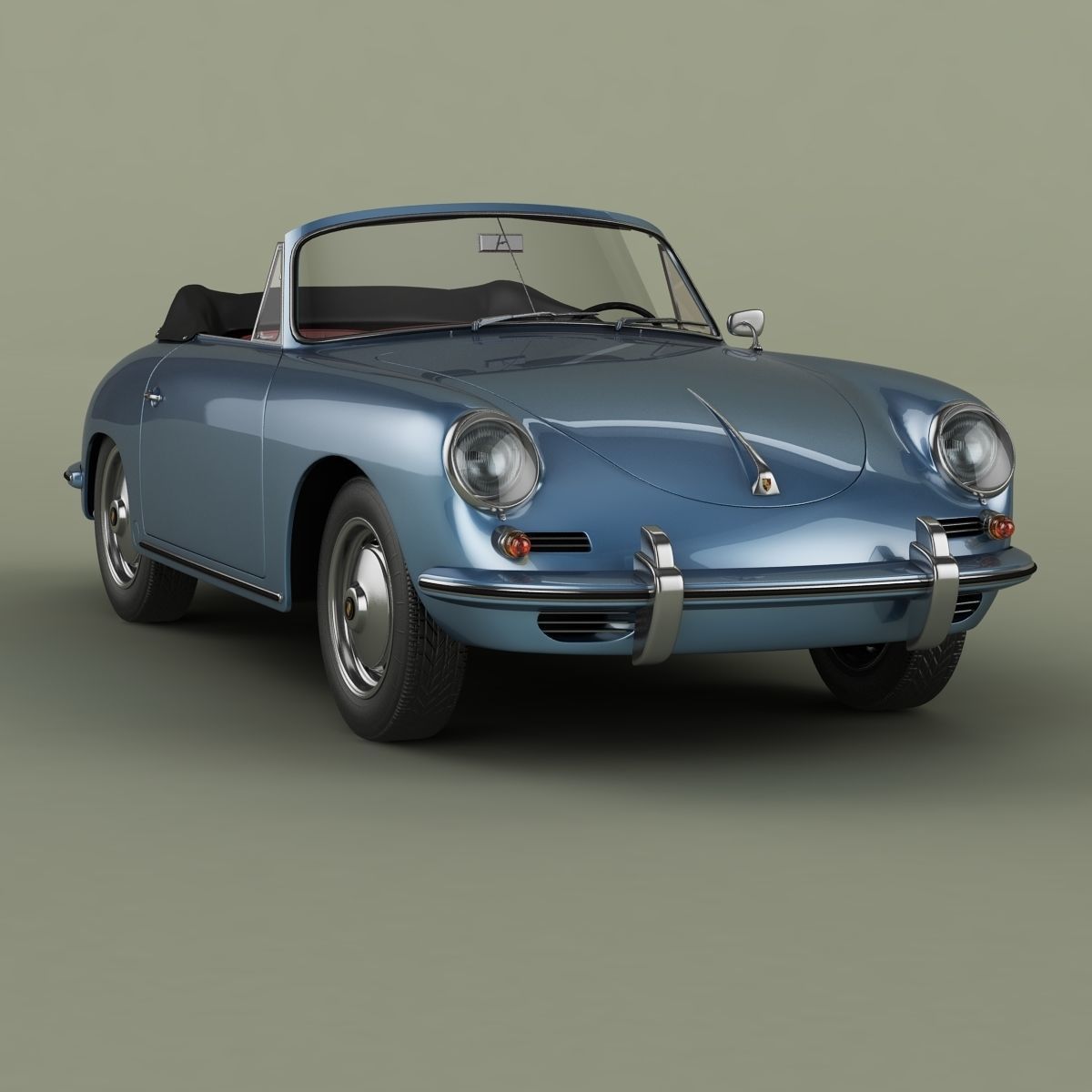Porsche 356B T5 Cabrio 3D model_9