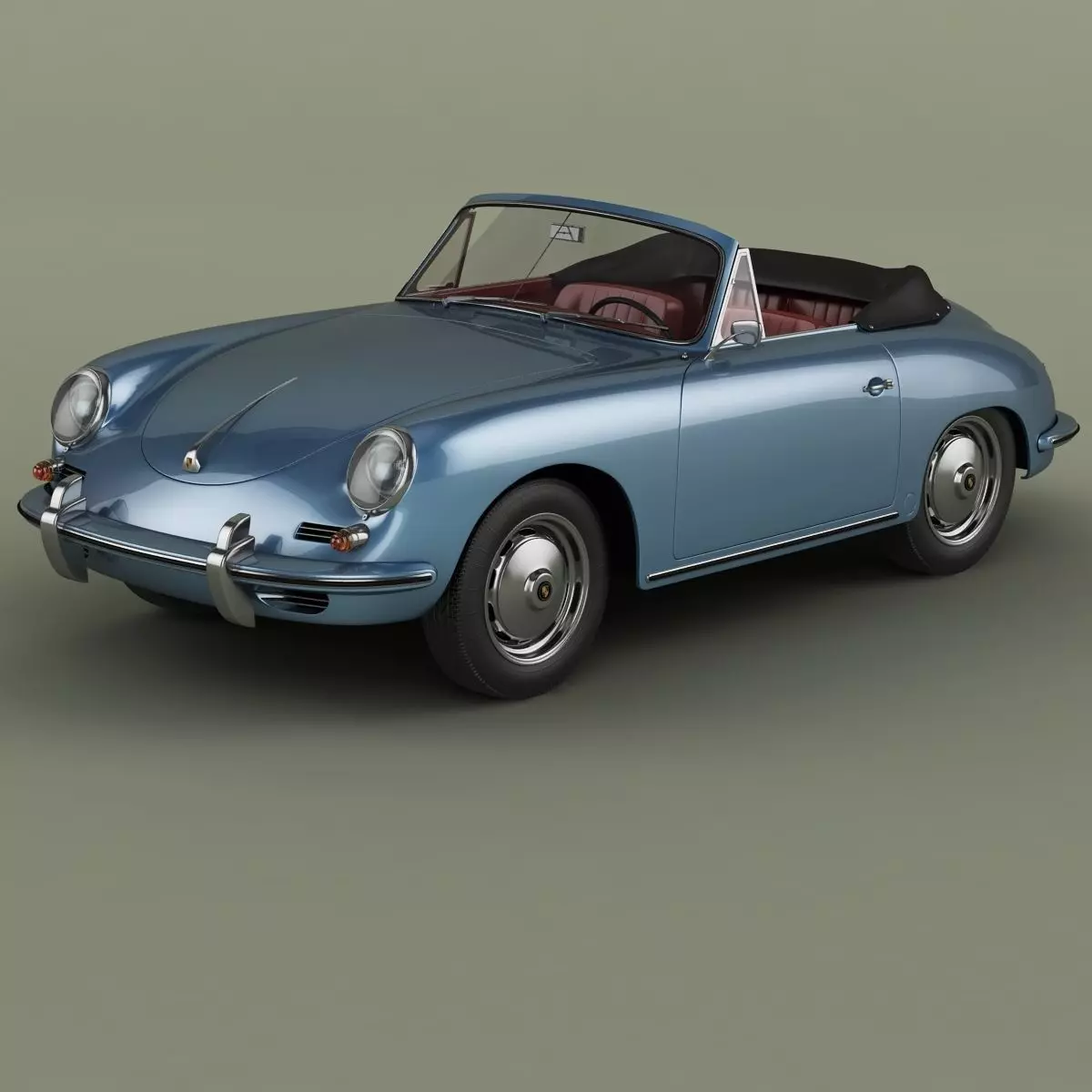 Porsche 356B T5 Cabrio 3D model_0