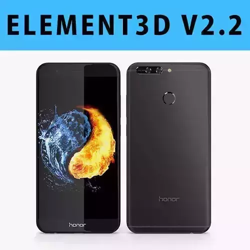 E3D - Huawei Honor 8 Pro Black 3D