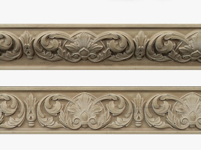 Moulding two ornate moldings 3D print model