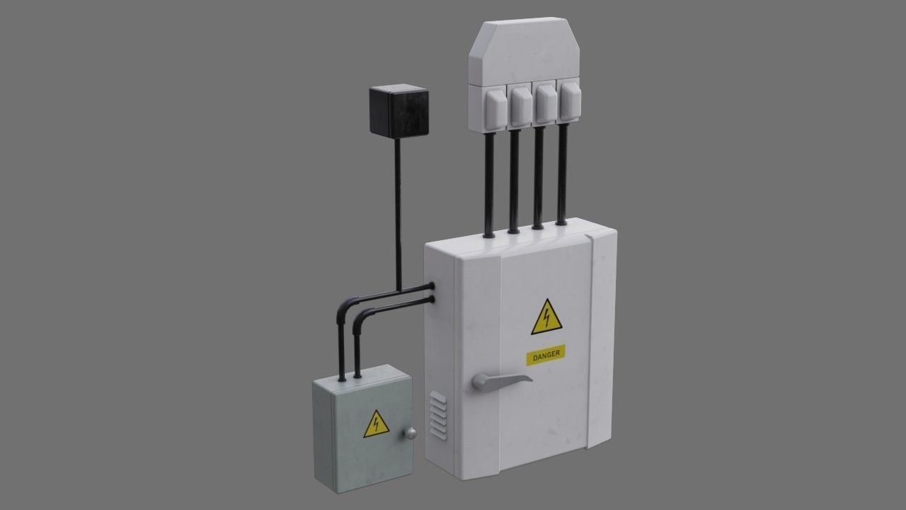 Fuse Box 1A Low-poly 3D model_1