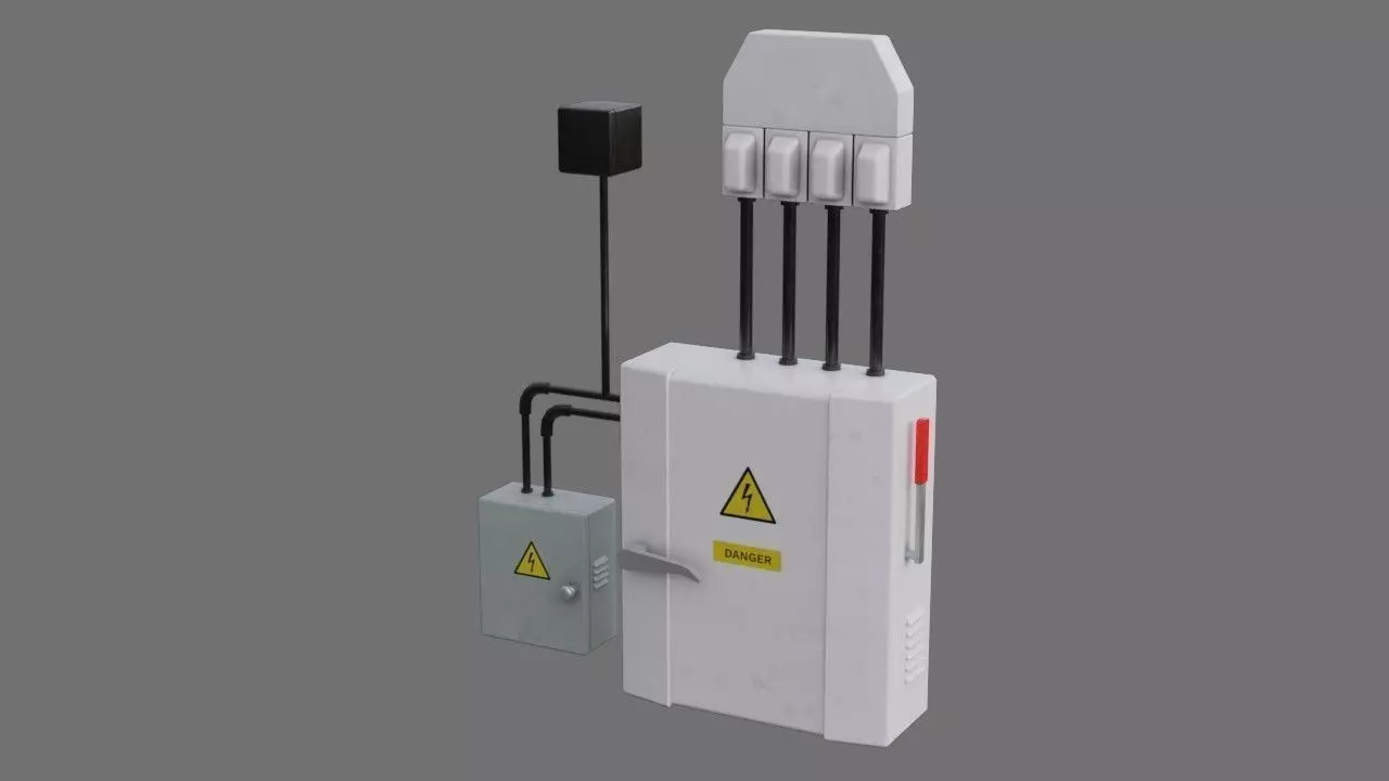 Fuse Box 1A Low-poly 3D model_0