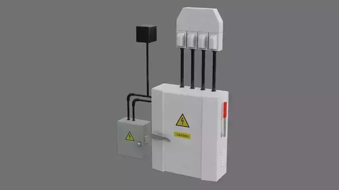 Fuse Box 1A Low-poly 3D model