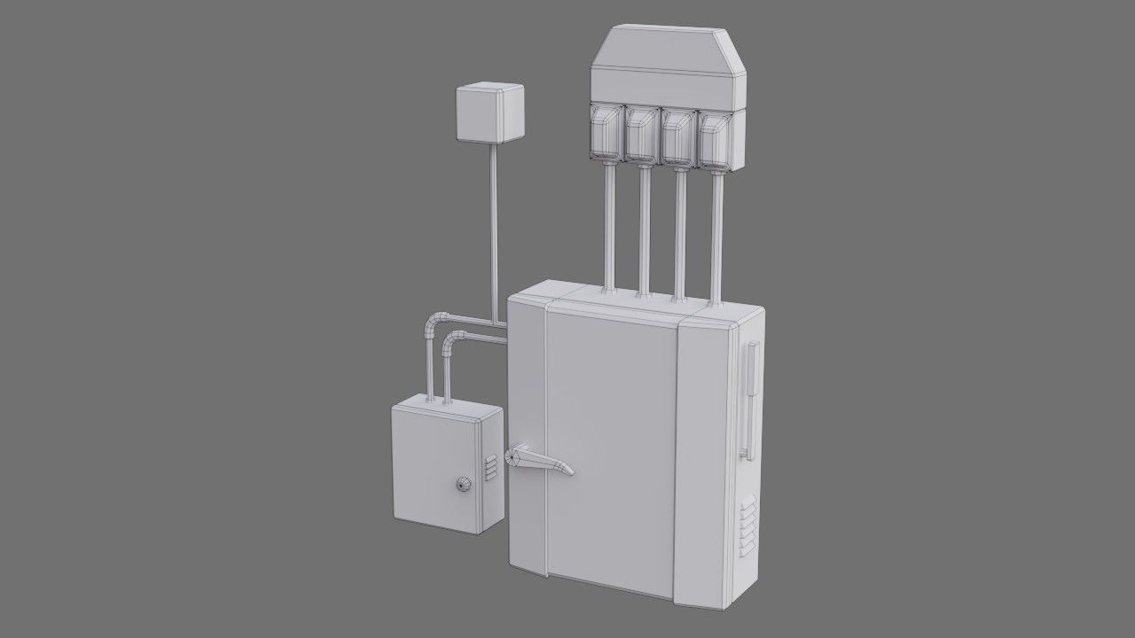 Fuse Box 1B Low-poly 3D model_5