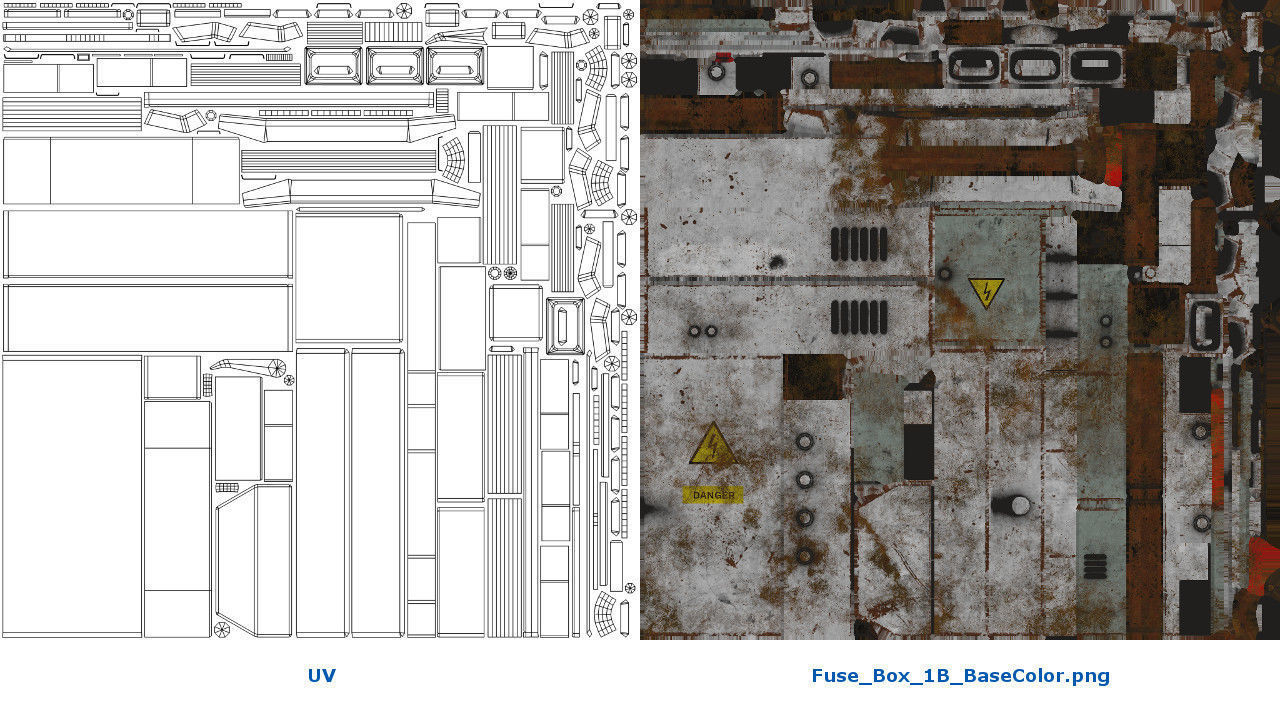 Fuse Box 1B Low-poly 3D model_6