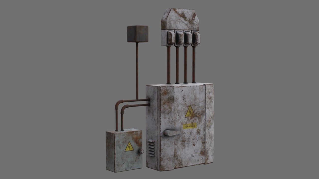 Fuse Box 1B Low-poly 3D model_1