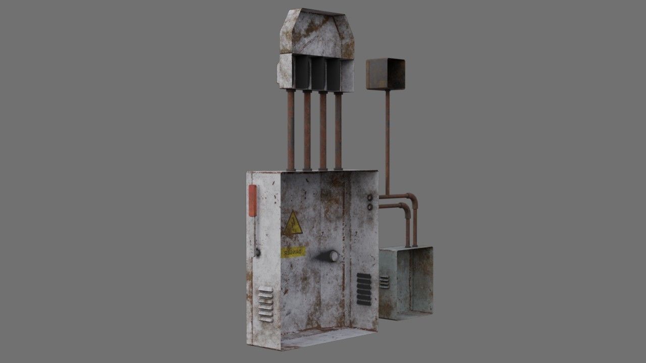 Fuse Box 1B Low-poly 3D model_3