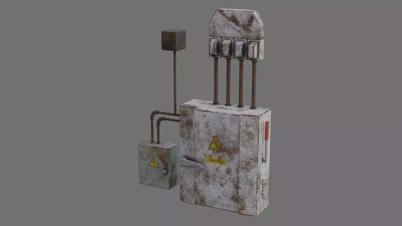 Fuse Box 1B Low-poly 3D model_0