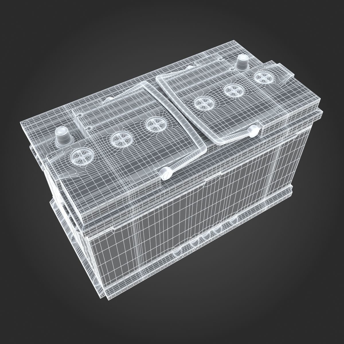 12 Volt Car Battery 3D model_13