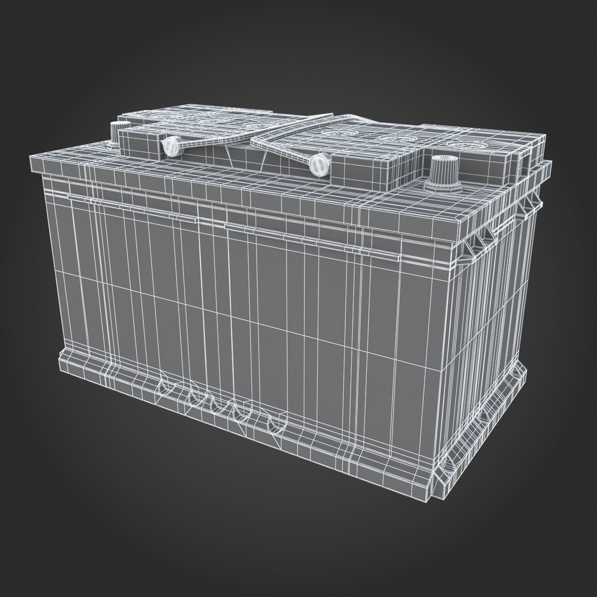 12 Volt Car Battery 3D model_10