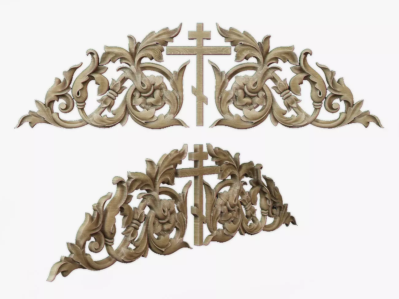 Onlay ornate cross 3D print model_0