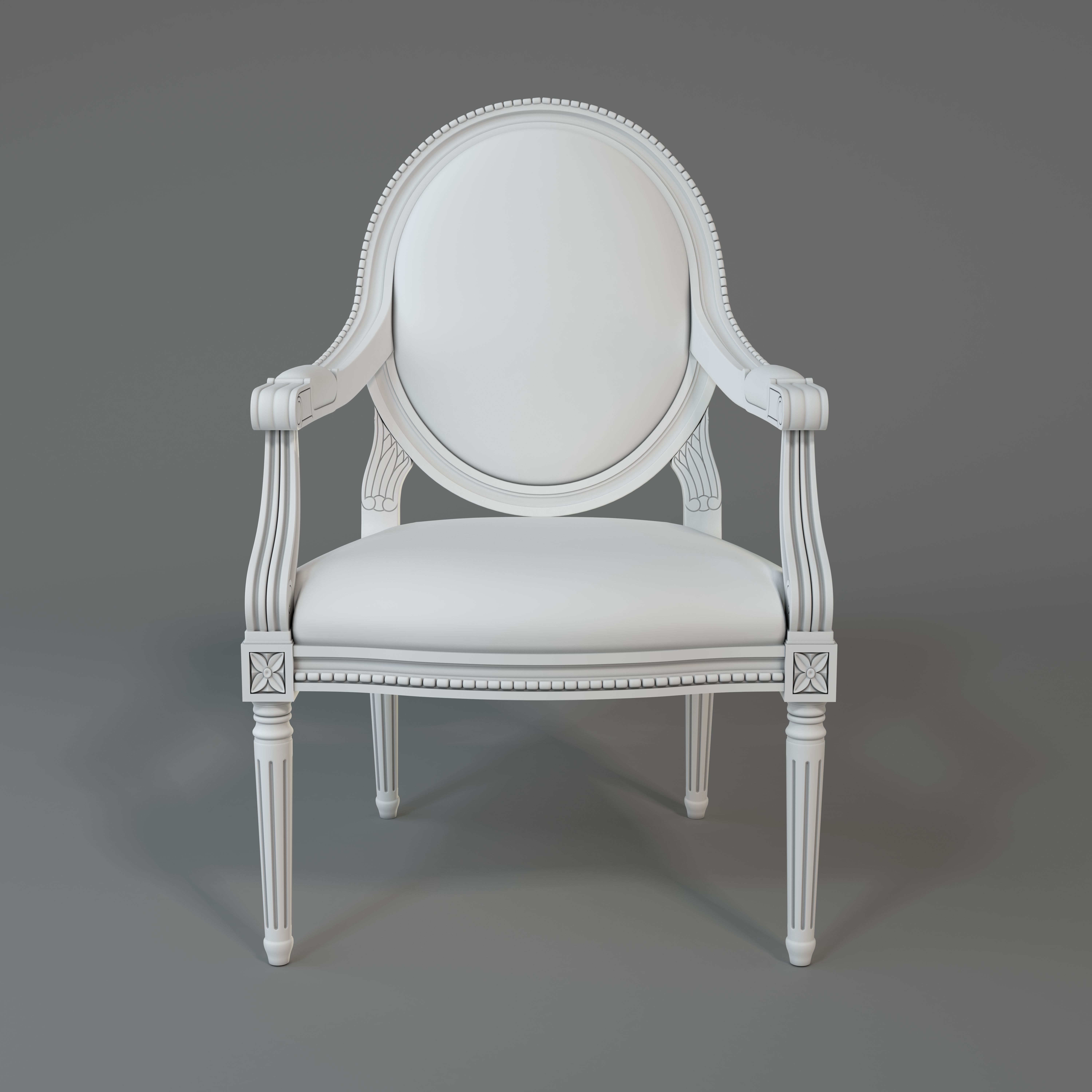Chair ornately upholstered 3D model_15