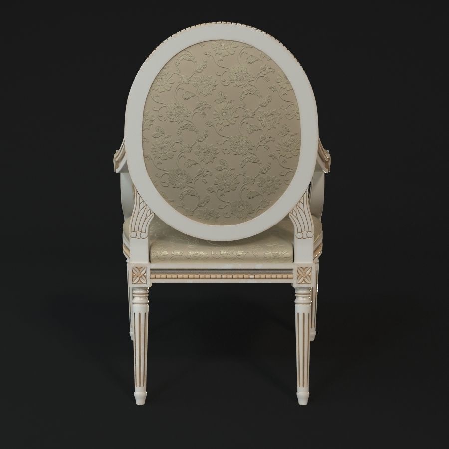 Chair ornately upholstered 3D model_10
