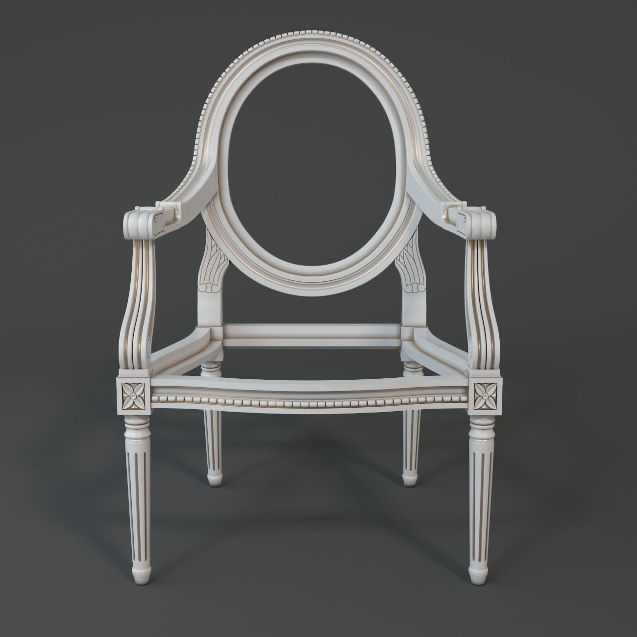 Chair ornately upholstered 3D model_9