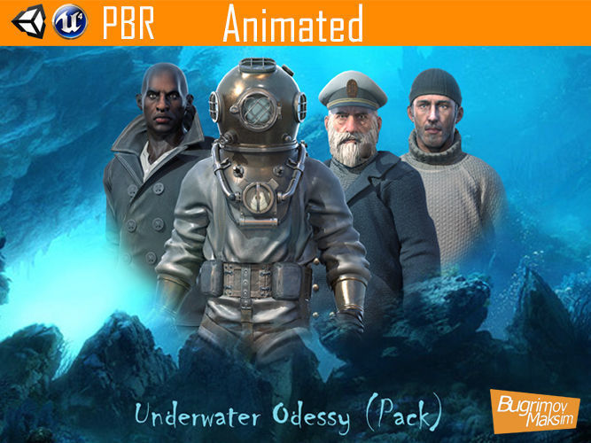 Underwater odyssey Pack Low-poly 3D model