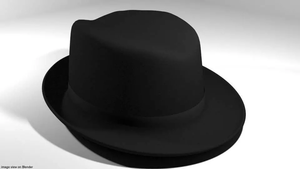 Hat - Trilby 3D model_0