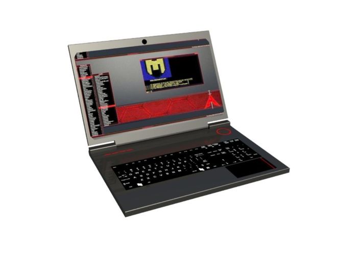 Laptop with keyboard and mouse Low-poly 3D model