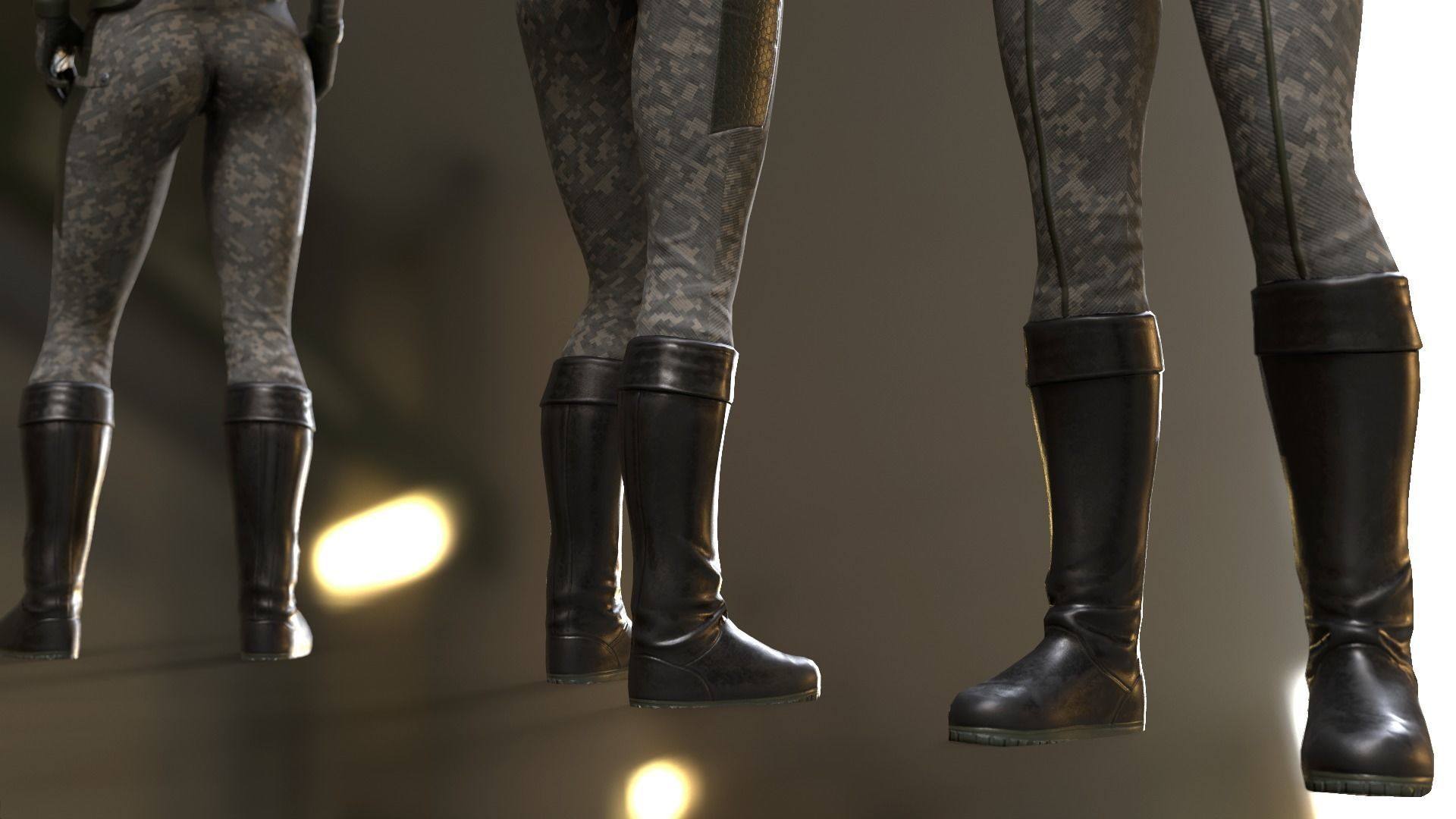 FX01 Female Sci-Fi Suit Low-poly 3D model_27