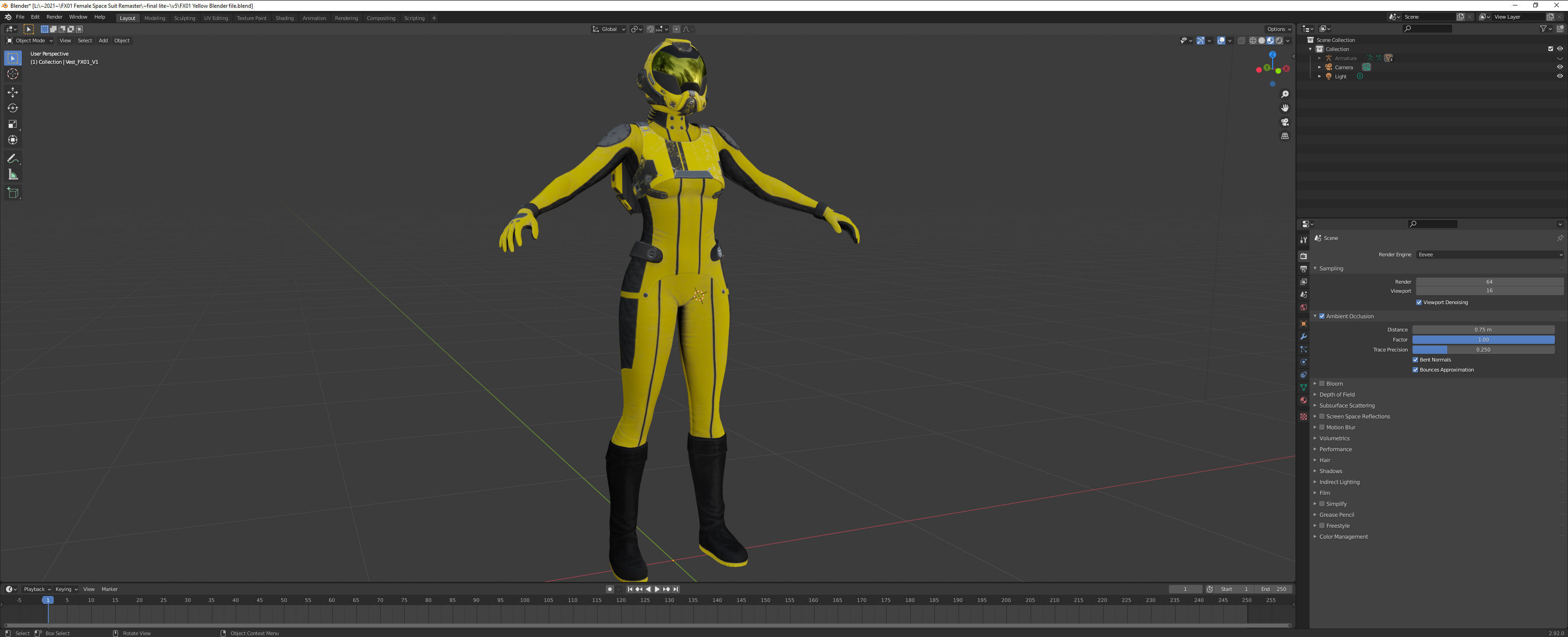 FX01 Female Sci-Fi Suit Low-poly 3D model_91