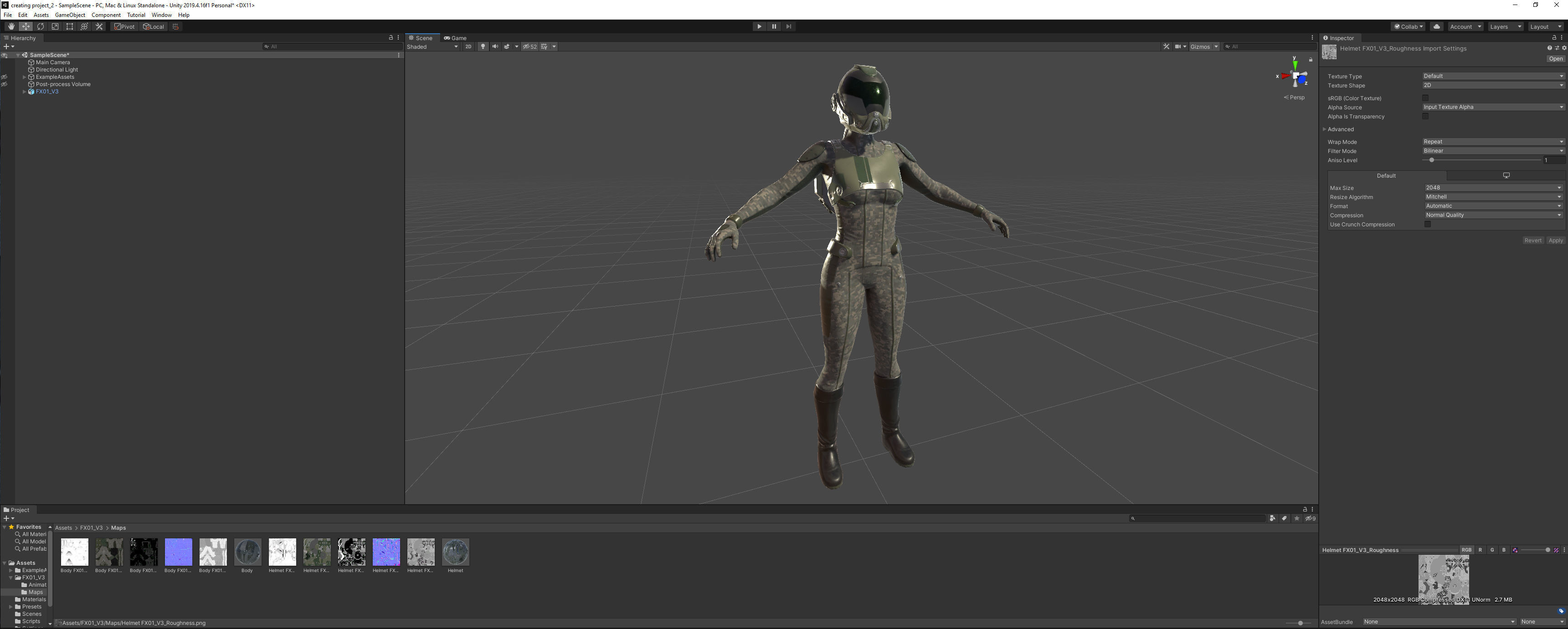 FX01 Female Sci-Fi Suit Low-poly 3D model_75