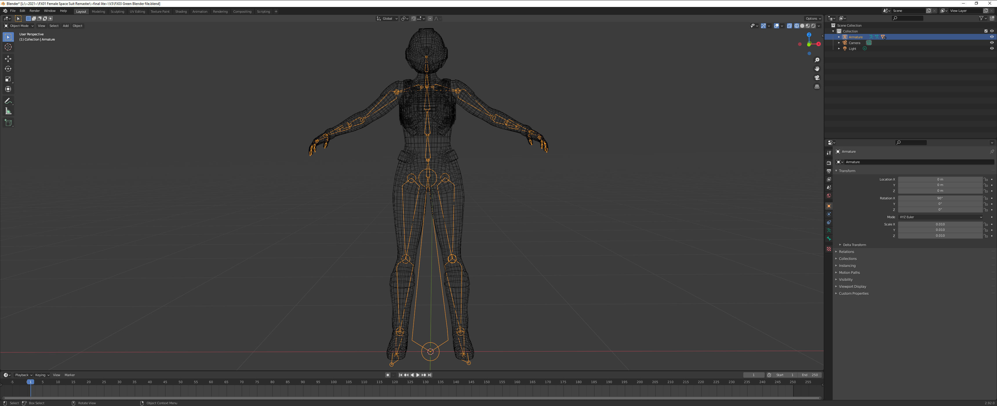 FX01 Female Sci-Fi Suit Low-poly 3D model_79