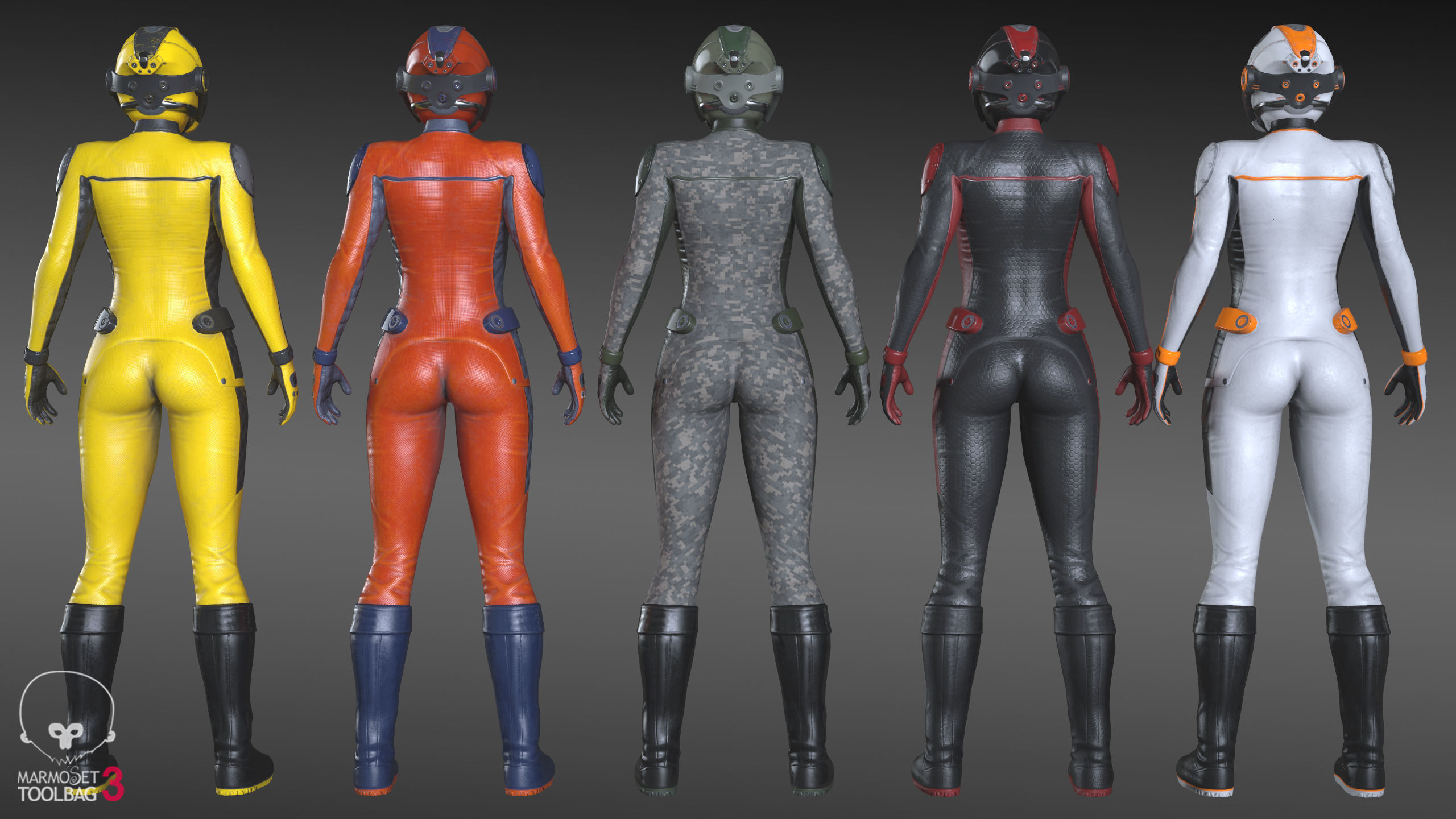 FX01 Female Sci-Fi Suit Low-poly 3D model_55