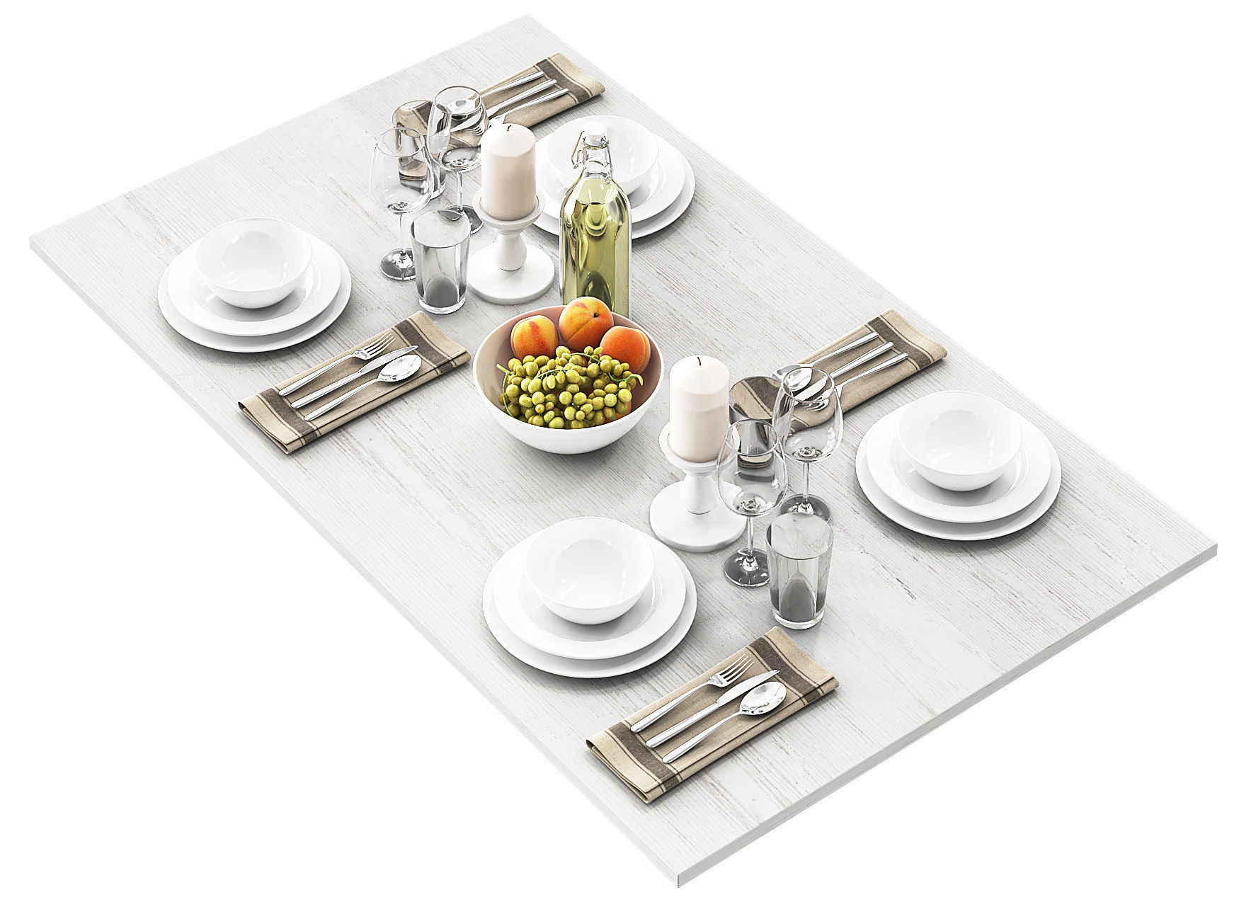 Vardagen 4 bowl of grapes and bottle of olive oil 3D model_3