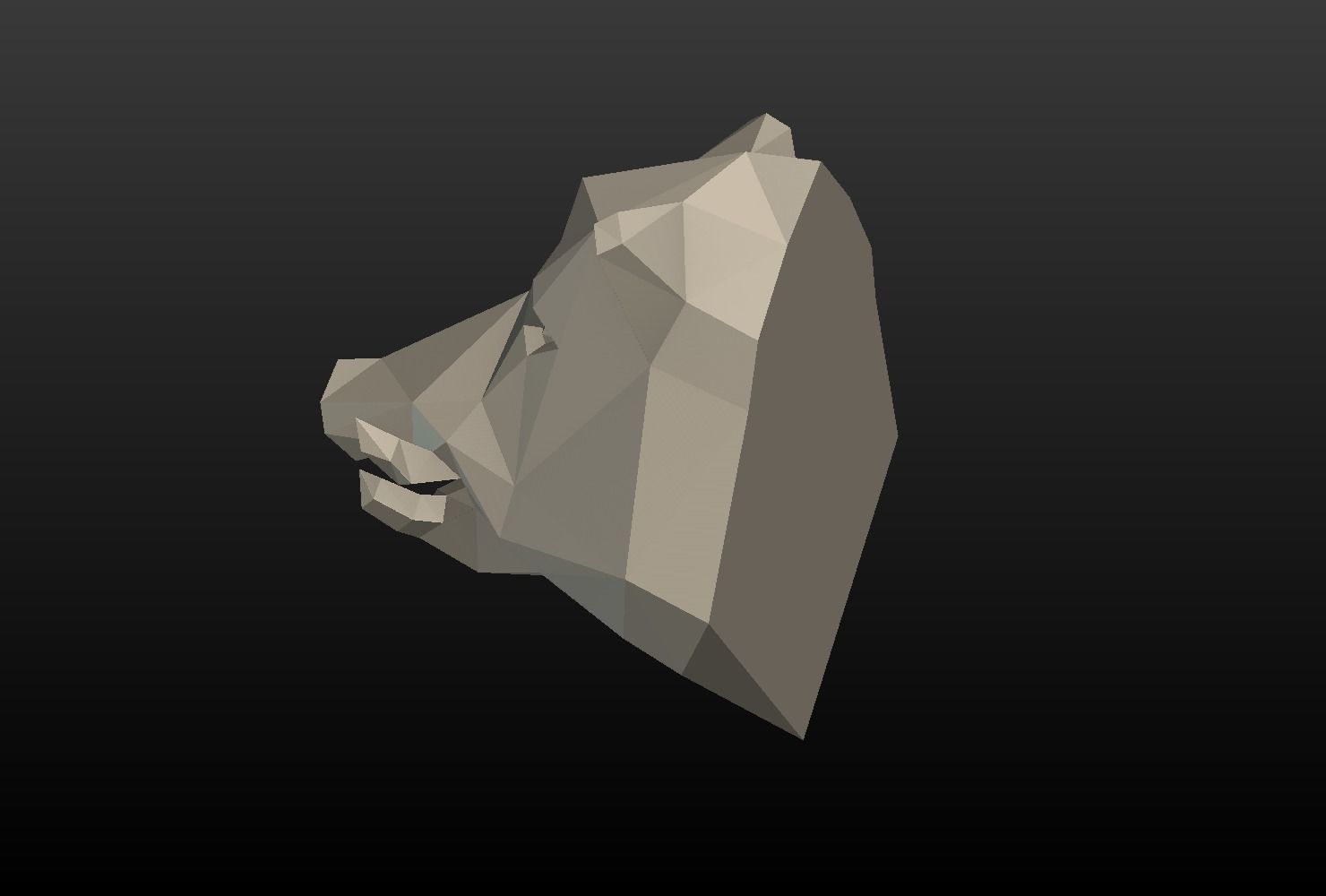 Boar Head Low Poly 3D print model_6