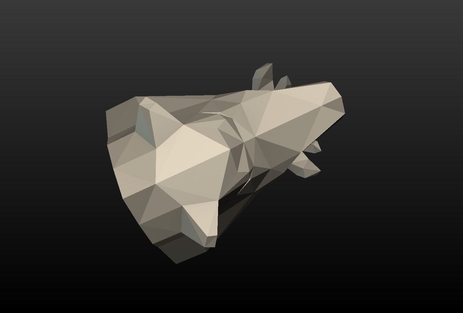 Boar Head Low Poly 3D print model_11