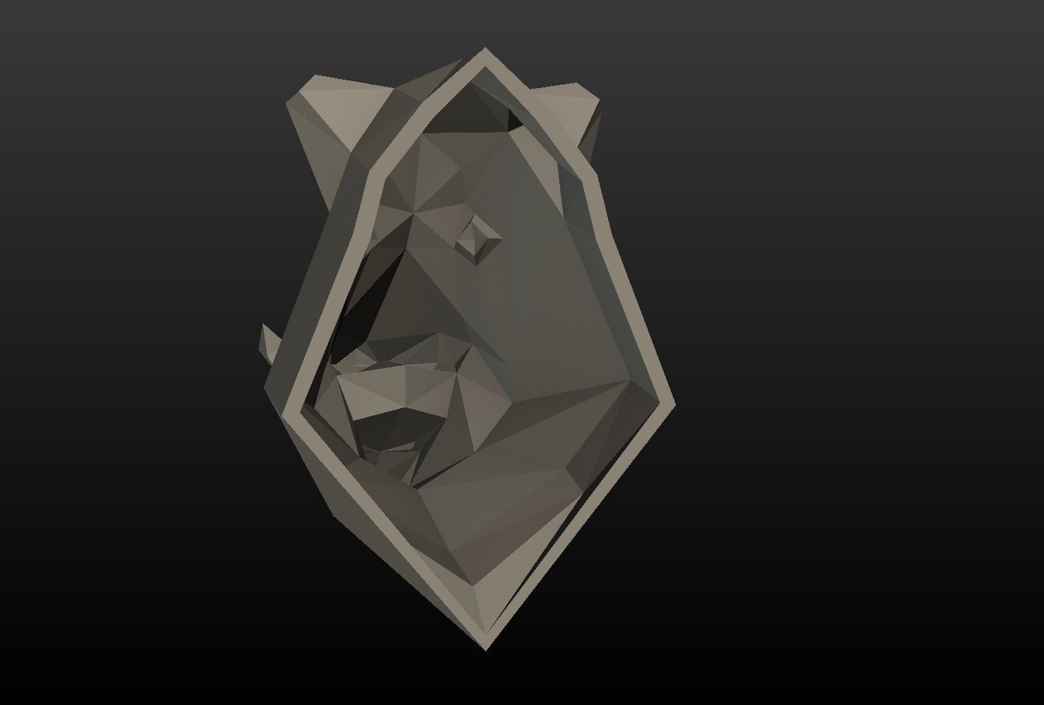 Boar Head Low Poly 3D print model_9