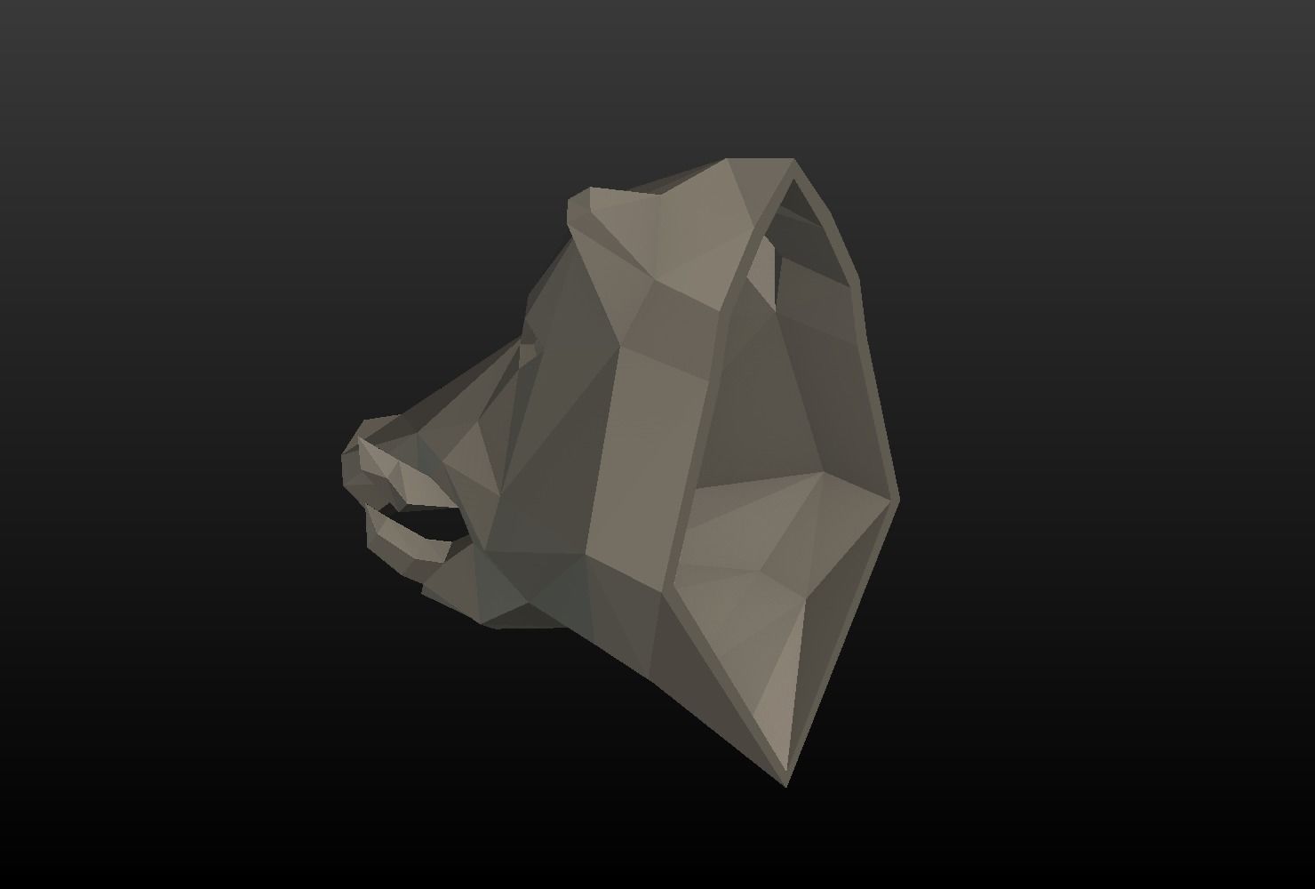 Boar Head Low Poly 3D print model_10