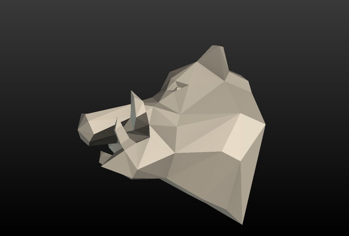 Boar Head Low Poly 3D print model_7