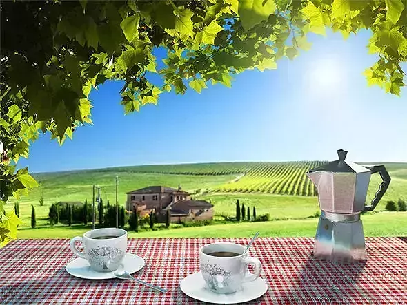 Italian Coffee Cup and Moka