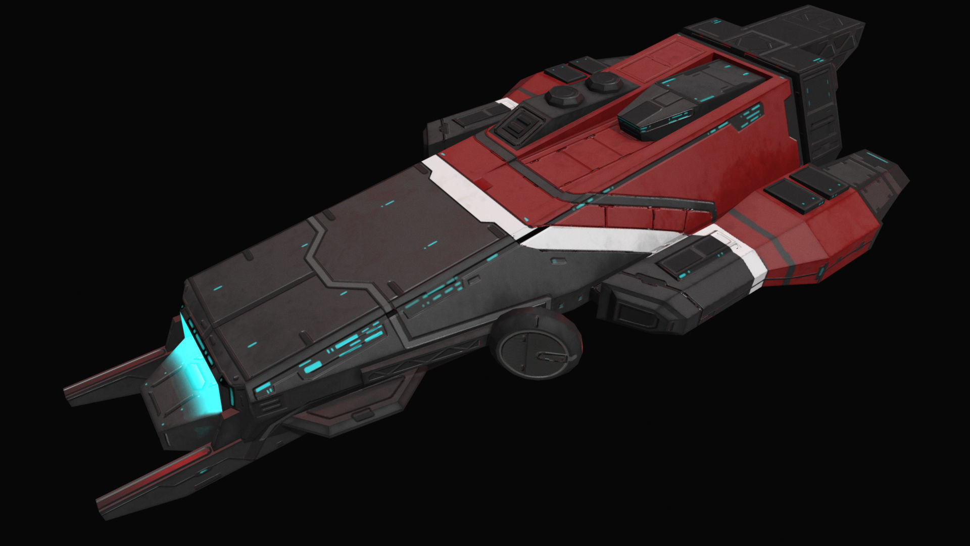 Spaceship Khygun PBR Low-poly 3D model_3