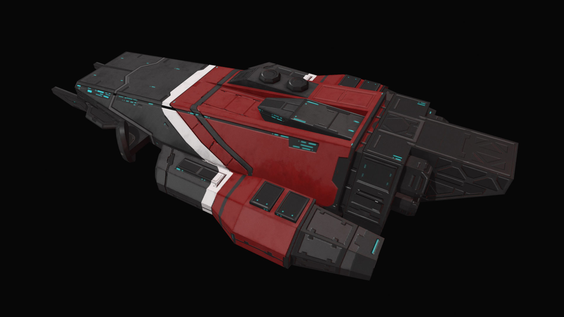 Spaceship Khygun PBR Low-poly 3D model_14