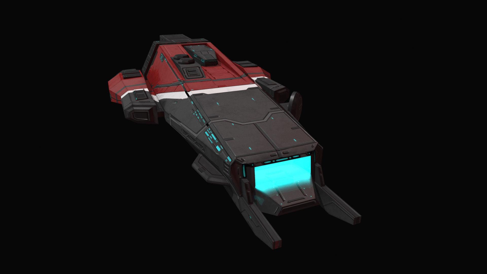 Spaceship Khygun PBR Low-poly 3D model_16