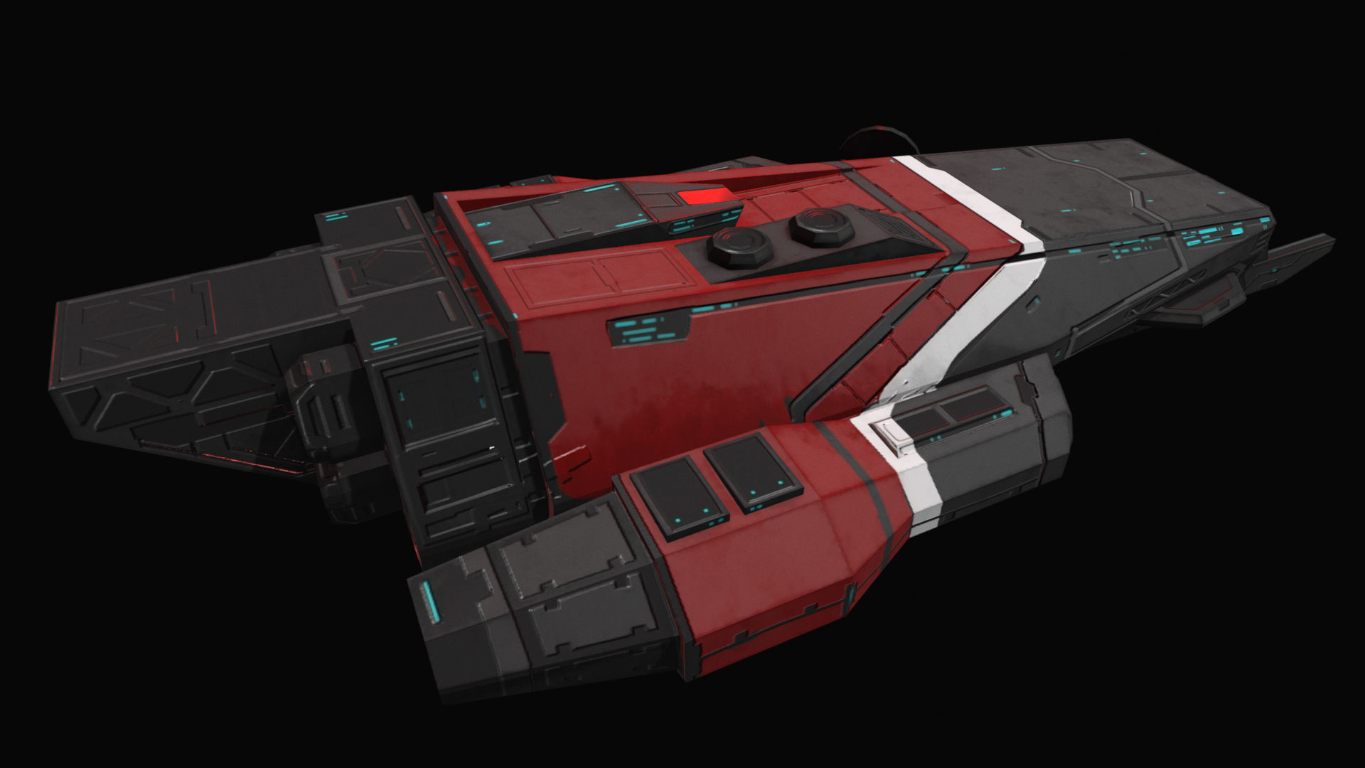 Spaceship Khygun PBR Low-poly 3D model_13