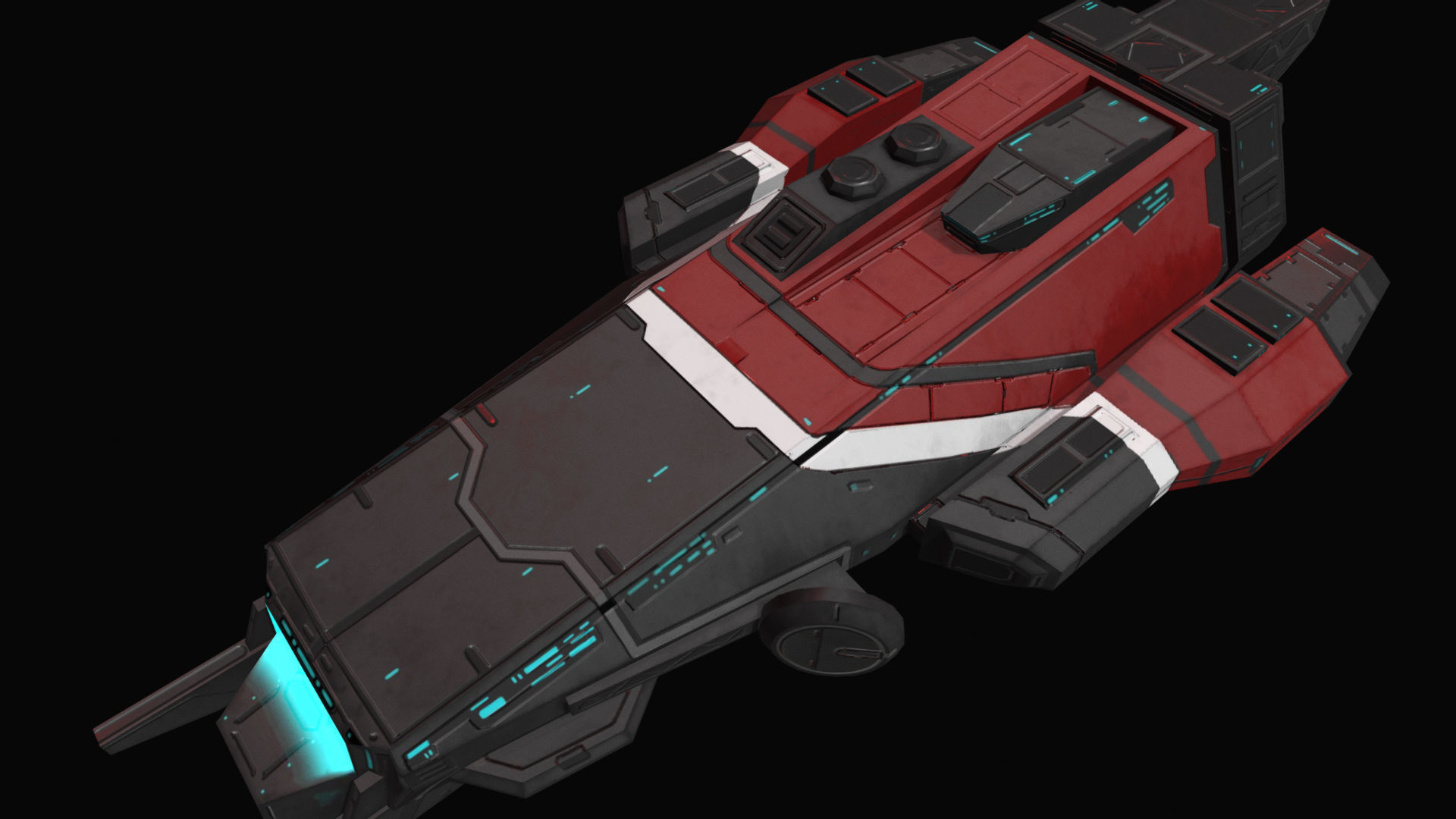 Spaceship Khygun PBR Low-poly 3D model_17