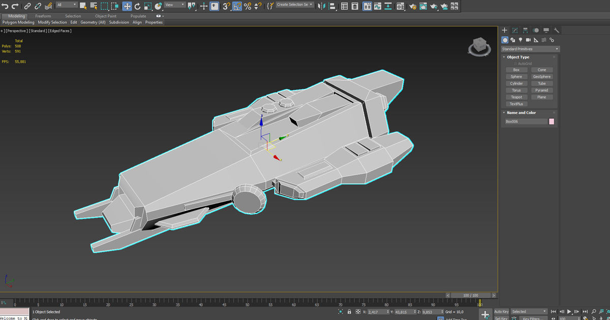 Spaceship Khygun PBR Low-poly 3D model_2