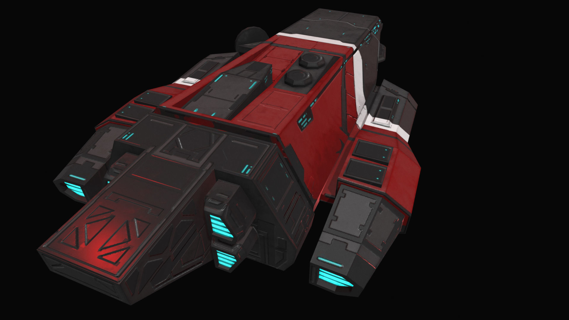 Spaceship Khygun PBR Low-poly 3D model_12