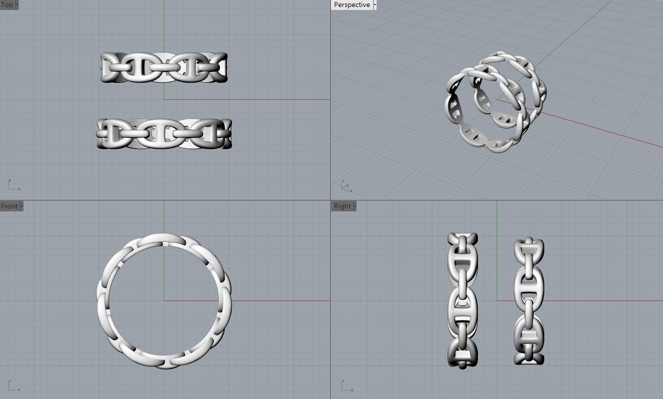 Fashion ring 3D print model_3