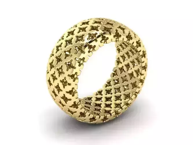 Setochka lattice ring gold