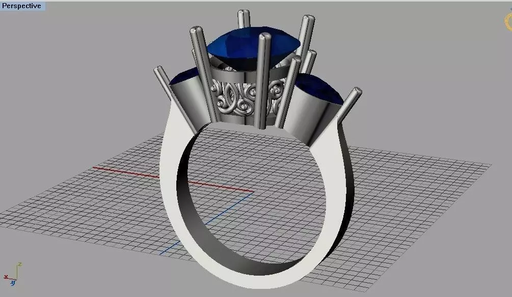Oval- pear diamond ring Free 3D print model
